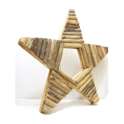 Gwiazda z kawałków drewna Wisząca 60cm